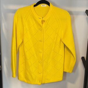 Vintage - Sunny Yellow Women's Cardigan Sweater